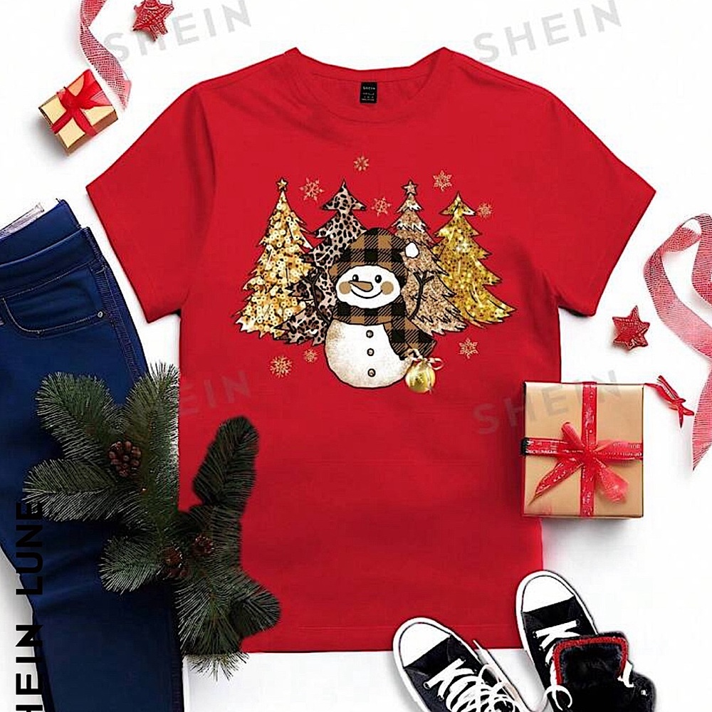 💥2/$33💥 NEW! Shein Snowman Christmas Tee ⛄️
